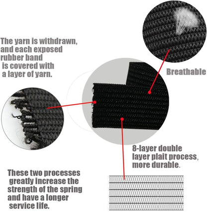 1 Inch by 20 Yard Black Heavy Stretch High Elasticity Elastic Spool Knit Elastic Bands for Sewing V1258-DP02-E-438