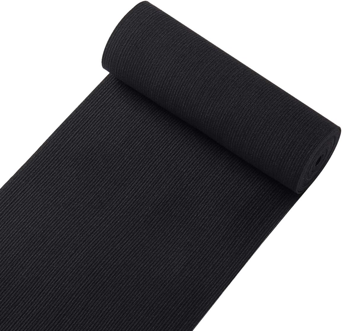 Knit Elastic Bands for Sewing Black Heavy Stretch High Elasticity Flat Elastic Cord 6 Inch Wide Braided V1258-DP02-E-439