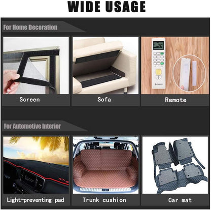 Self Adhesive Hook and Loop Tape Roll 3/4 Inch Black Strong Adhesive Interlocking Tape for Picture and Tools V1258-DP02-E-440