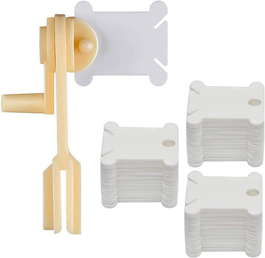 Embroidery Floss Bobbins 150pcs Embroidery Thread Holder with Winder Thread Bobbins for Floss Cross Stitch V1258-DP02-E-447