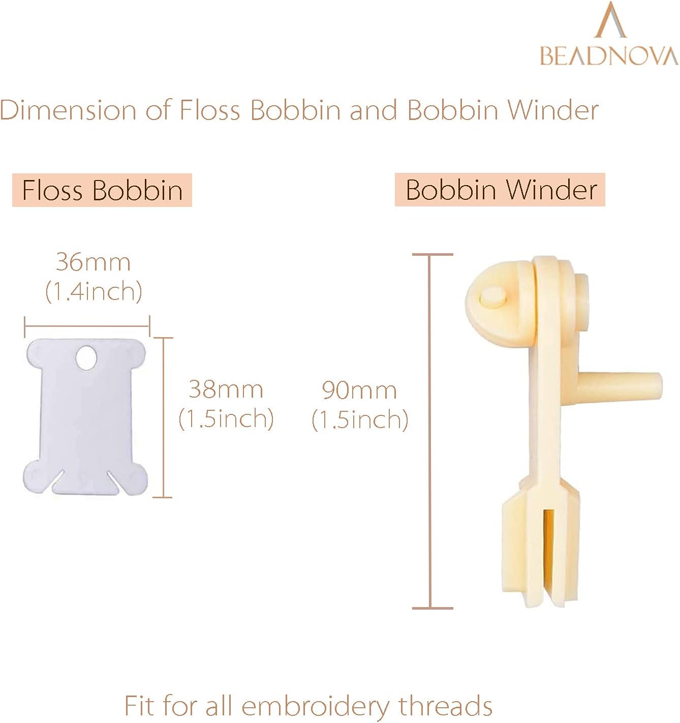 Embroidery Floss Bobbins 150pcs Embroidery Thread Holder with Winder Thread Bobbins for Floss Cross Stitch V1258-DP02-E-447