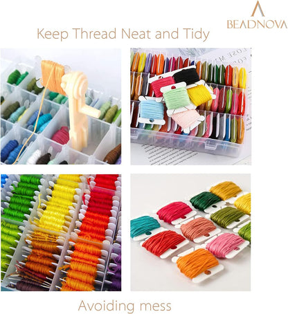 Embroidery Floss Bobbins 150pcs Embroidery Thread Holder with Winder Thread Bobbins for Floss Cross Stitch V1258-DP02-E-447
