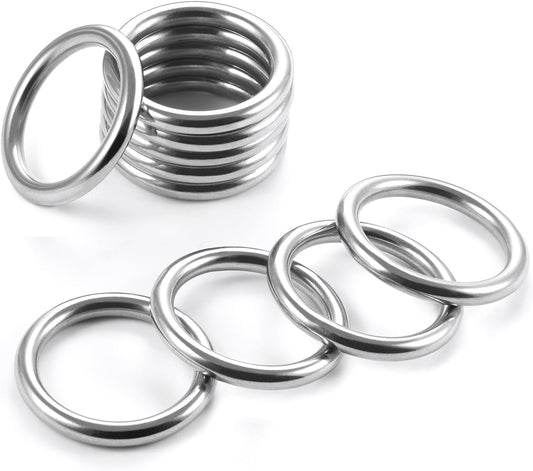 CooBigo 15pcs 1 Inch Stainless Steel Ring Buckle, Metal O Rings Buckles, Solid Welded Loop for Dreamcatcher V1258-DP02-E-45