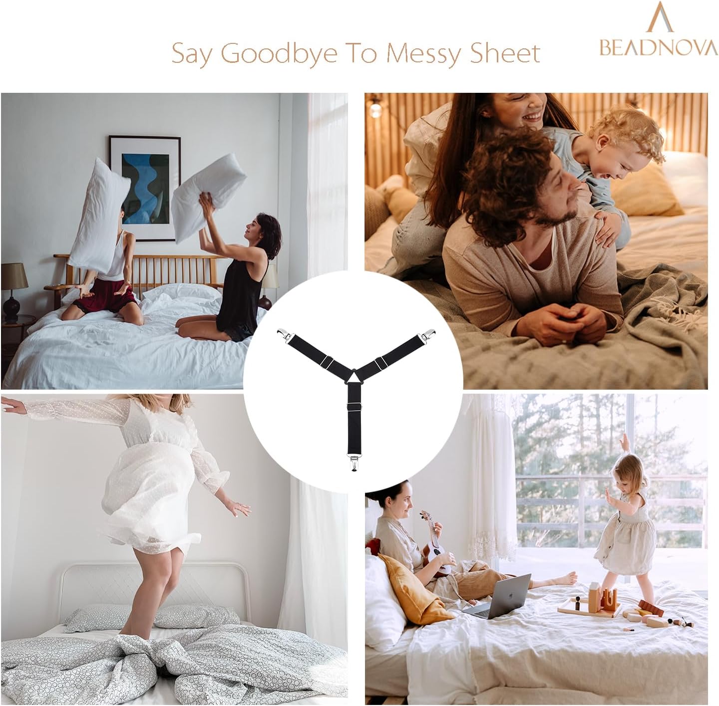Bed Sheet Straps 4 Pcs Triangle Bed Sheet Holders Fitted Sheet Clips Adjtable Sheet Spenders Mattress V1258-DP02-E-450