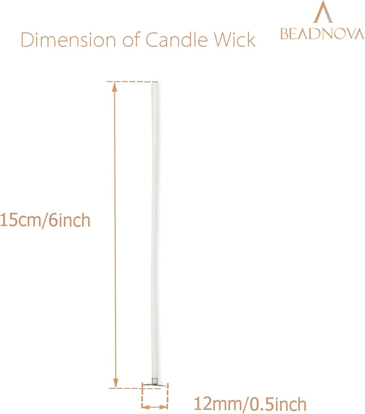Candle Wicks 6 Inch 200pcs Large Cotton Wicks String for Candle Making Supplies V1258-DP02-E-454