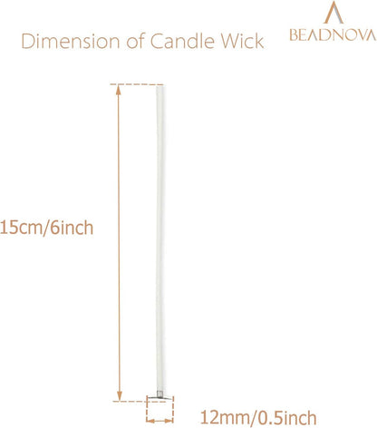 Candle Wicks 6 Inch 200pcs Large Cotton Wicks String for Candle Making Supplies V1258-DP02-E-454