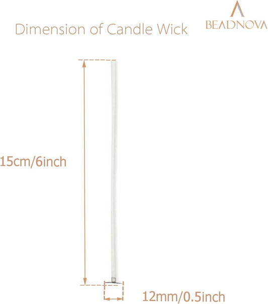 Candle Wicks 6 Inch 200pcs Large Cotton Wicks String for Candle Making Supplies V1258-DP02-E-454