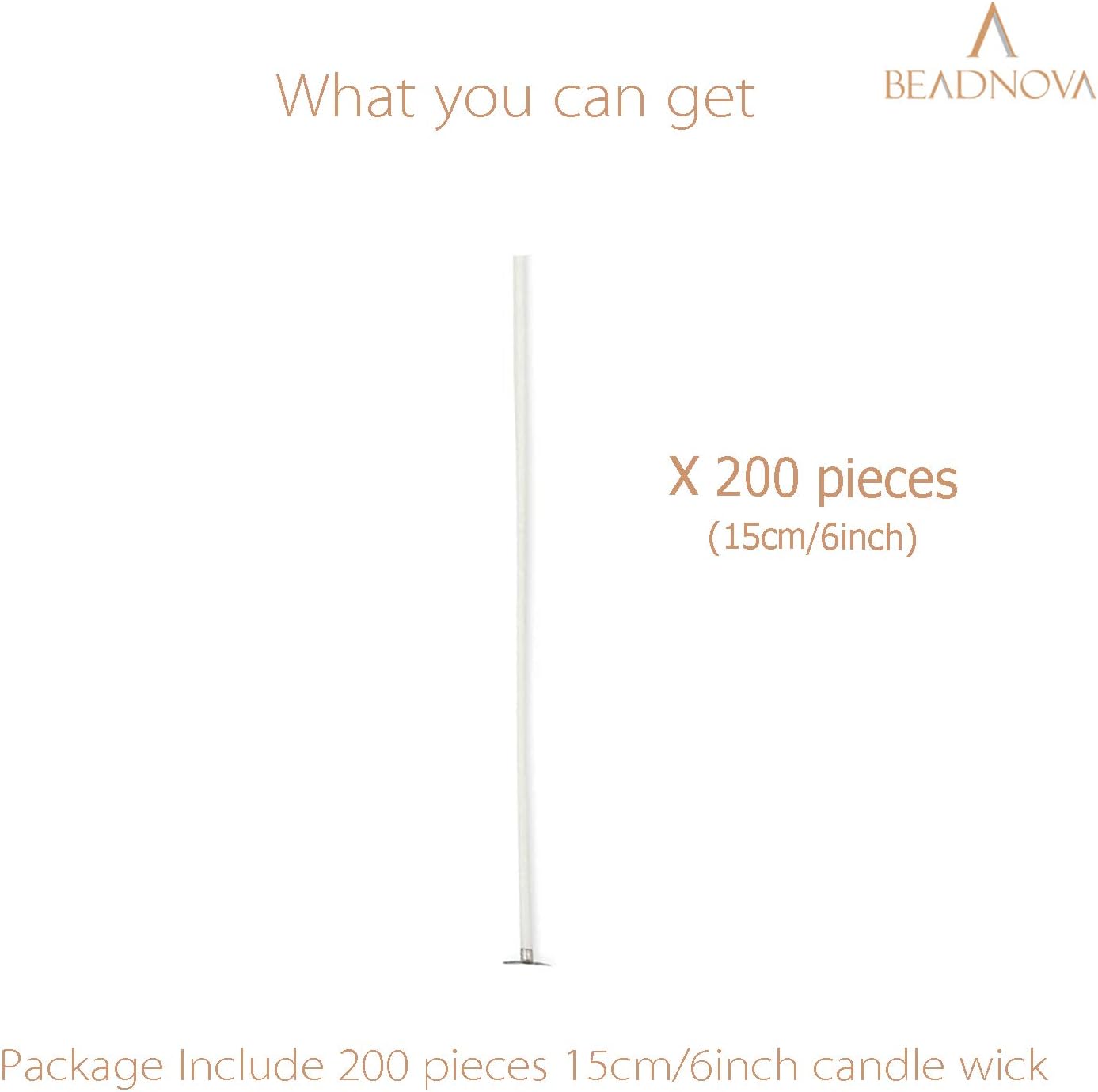 Candle Wicks 6 Inch 200pcs Large Cotton Wicks String for Candle Making Supplies V1258-DP02-E-454