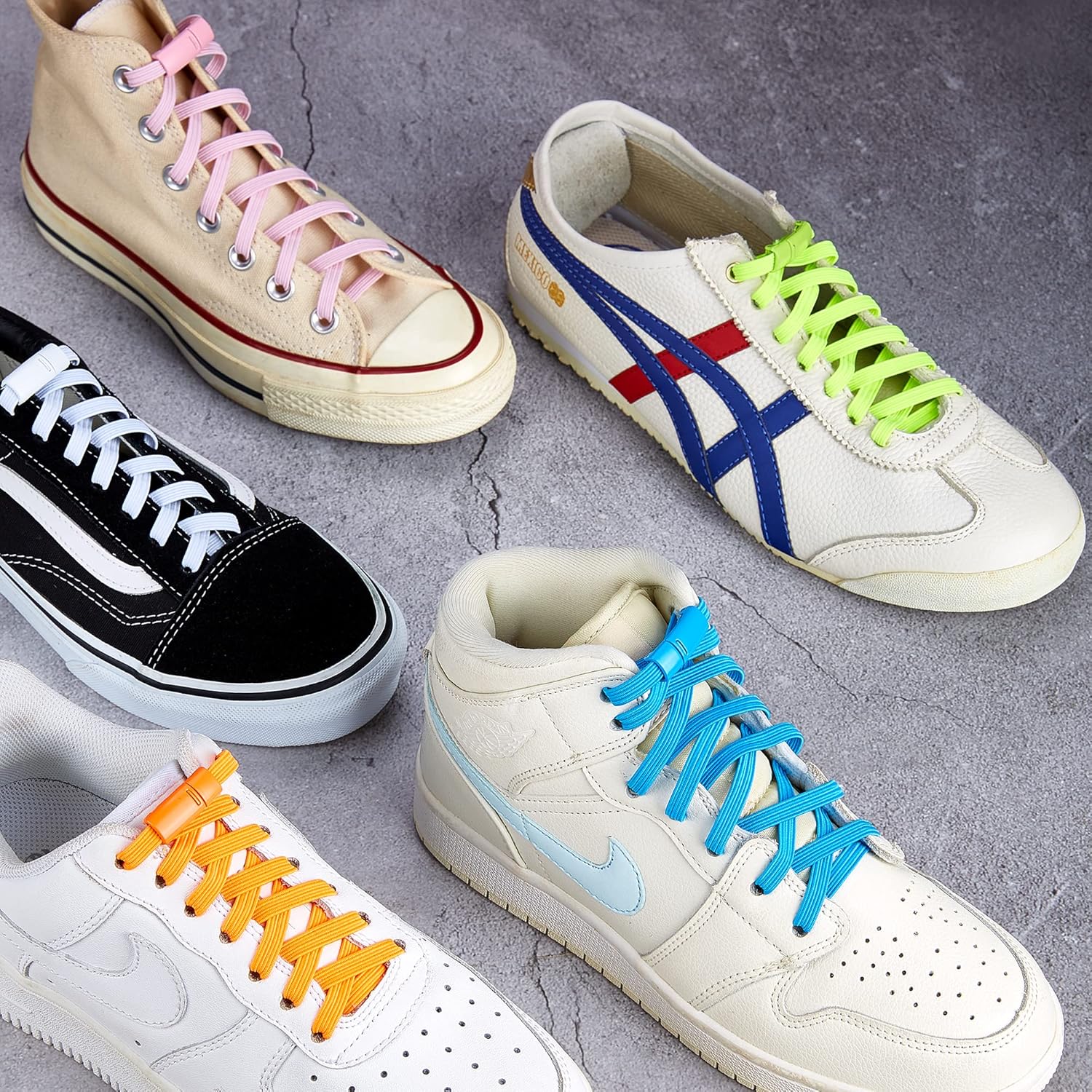 Elastic No Tie Shoe Laces, Stretch Tieless Shoelaces for Adults and Kids Sneakers Shoe Strings V1258-DP02-E-458