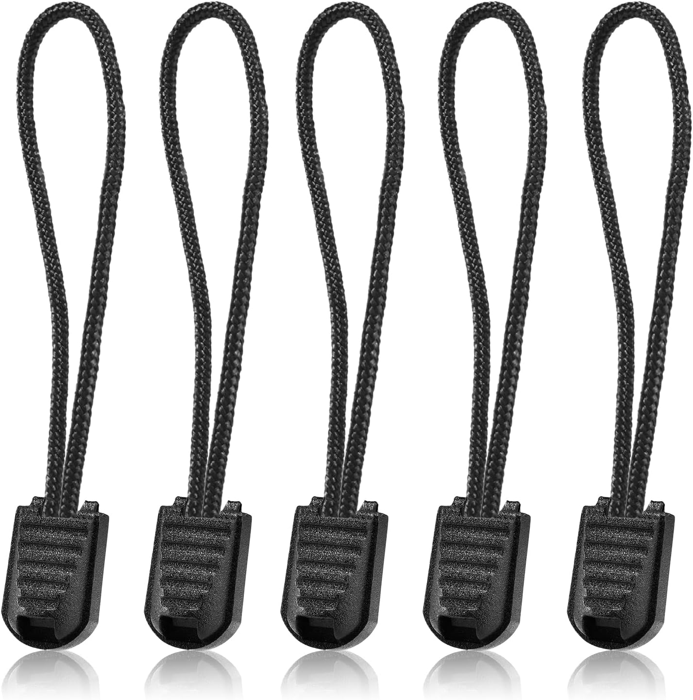 10 Pack Backpack Replacement Zipper Pulls Black V1258-DP02-E-46