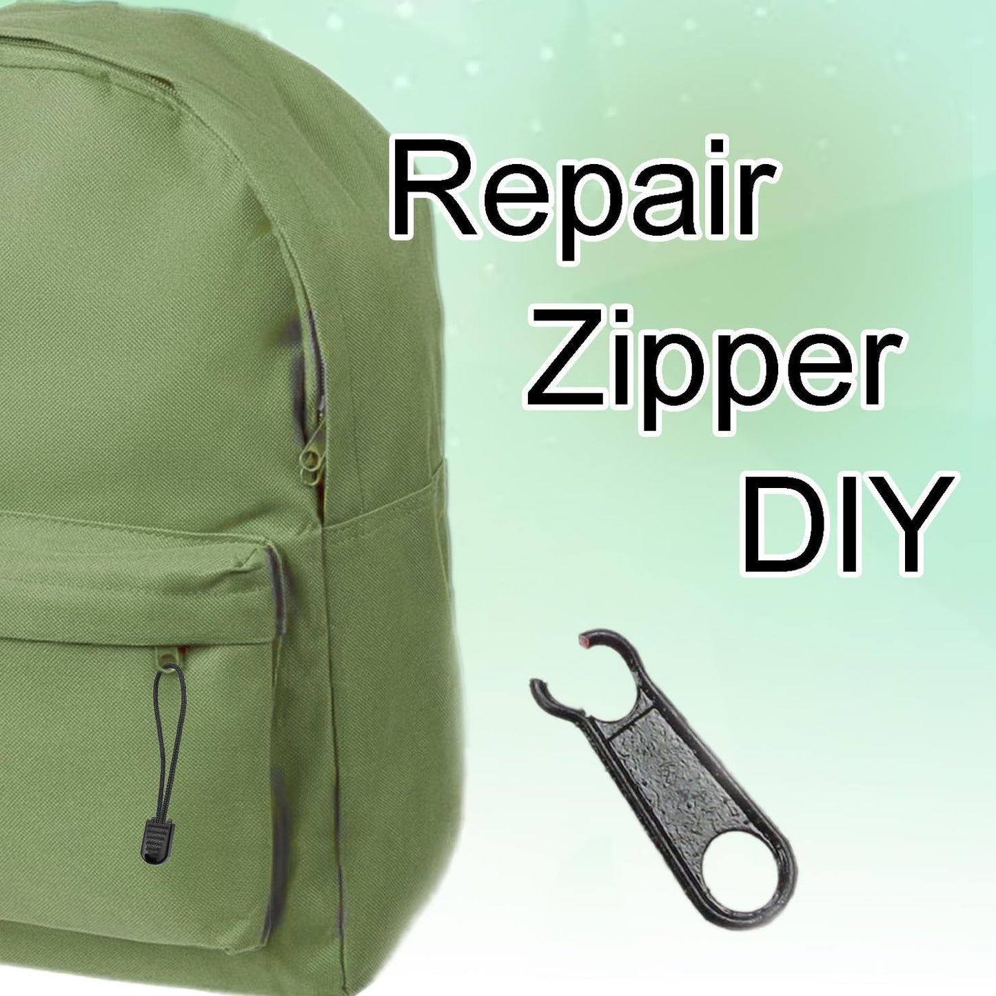 10 Pack Backpack Replacement Zipper Pulls Black V1258-DP02-E-46
