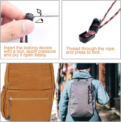 10 Pack Backpack Replacement Zipper Pulls Black V1258-DP02-E-46