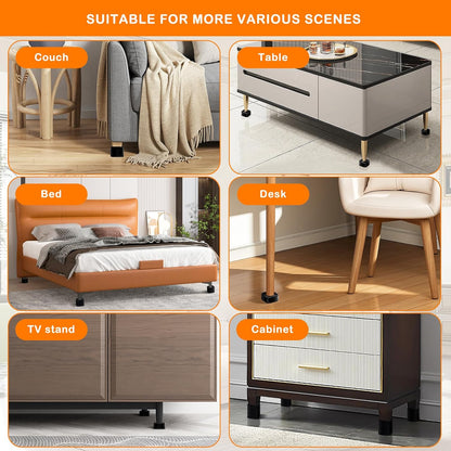 8 Pack Furniture Risers Adjtable Bed Risers Heavy Duty Lifts Height 1", Square Stackable Bed Risers 1, 2 or 3 V1258-DP02-E-465