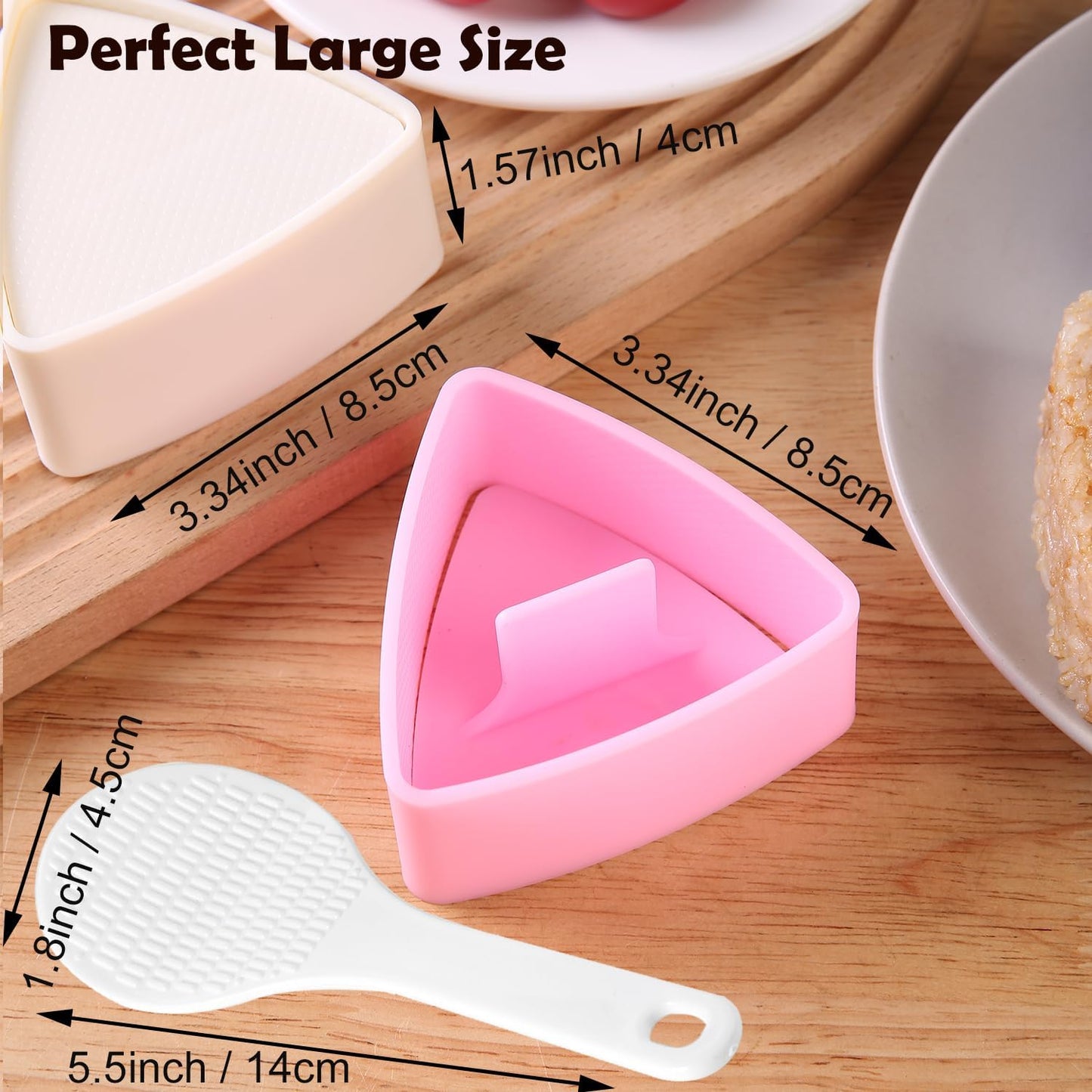 Onigiri Mold Triangle, 2 Pack Large Rice Ball Mold Shi Makers, Onigiri Rice Ball Maker Molds for Kids V1258-DP02-E-476