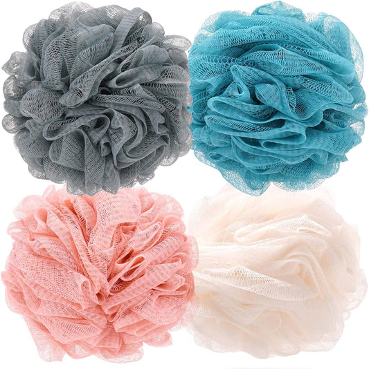 Loofah Bath Sponge Shower Loofah Shower Puff Soft Assorted Color Big 4 Pack V1258-DP02-E-477