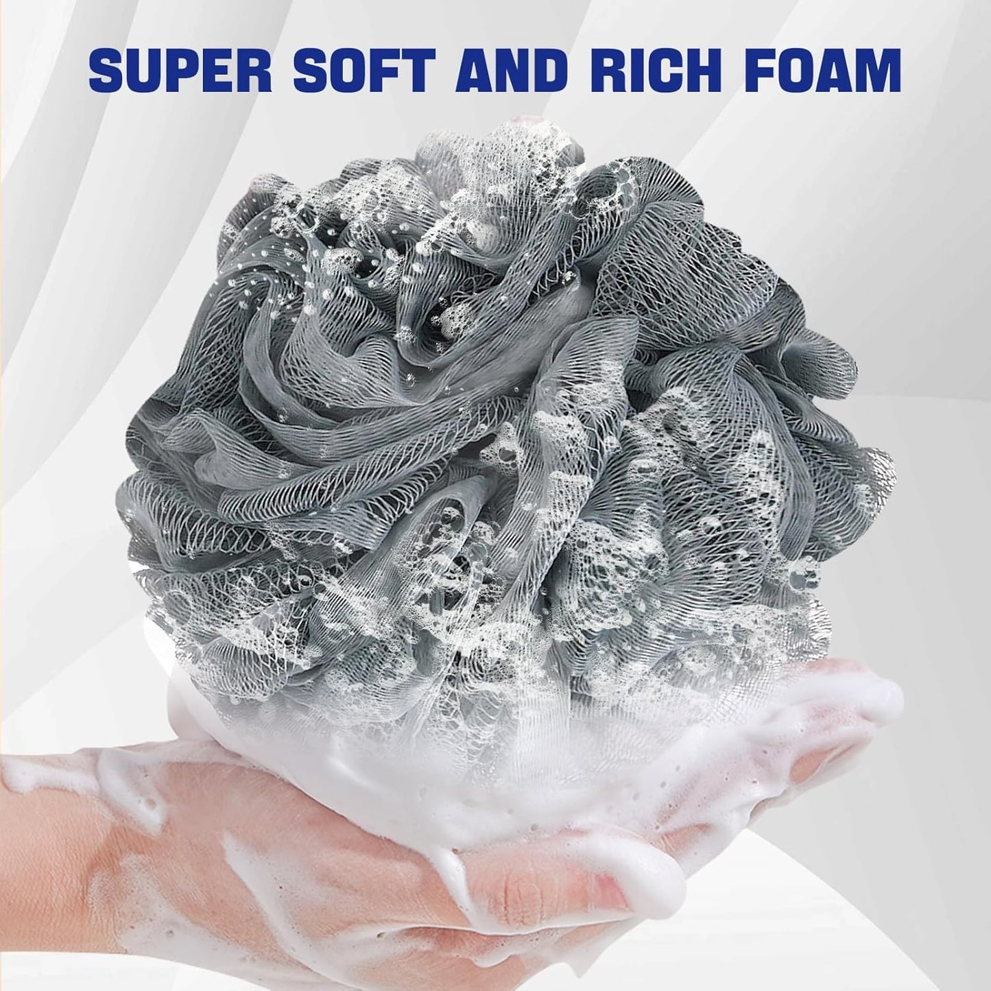 Loofah Bath Sponge Shower Loofah Shower Puff Soft Assorted Color Big 4 Pack V1258-DP02-E-477