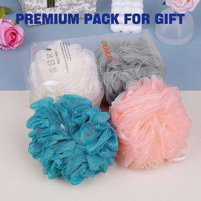 Loofah Bath Sponge Shower Loofah Shower Puff Soft Assorted Color Big 4 Pack V1258-DP02-E-477