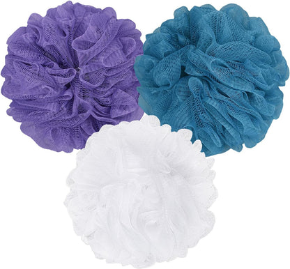 Bath Sponge Loofah Sponge Bath Puffs Shower Pouf Body Scrubber Exfoliating Soft 3 Pack V1258-DP02-E-478