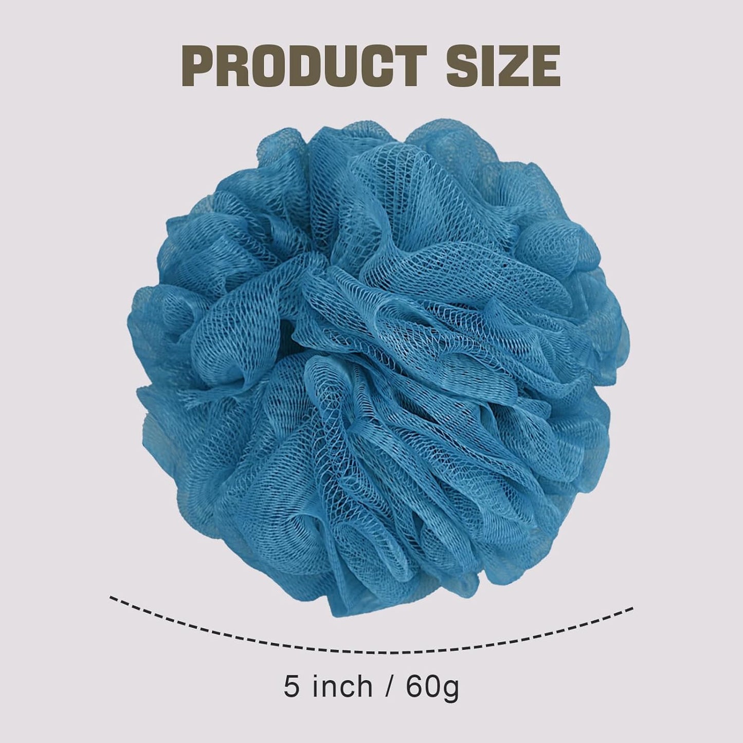 Bath Sponge Loofah Sponge Bath Puffs Shower Pouf Body Scrubber Exfoliating Soft 3 Pack V1258-DP02-E-478