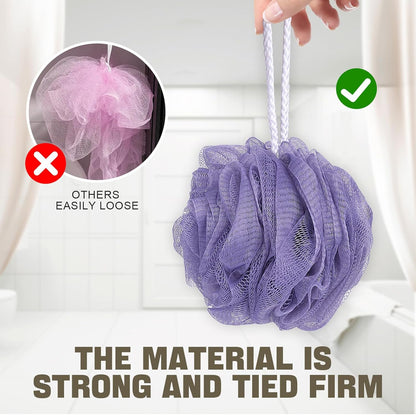Bath Sponge Loofah Sponge Bath Puffs Shower Pouf Body Scrubber Exfoliating Soft 3 Pack V1258-DP02-E-478