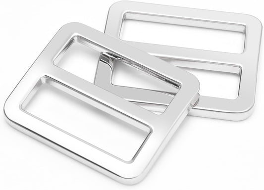 CooBigo 24Pcs 1" Adjustable Buckles Metal Slider Buckles Tri-Glide Slide Strap Adjuster for Shoulder Bag V1258-DP02-E-48
