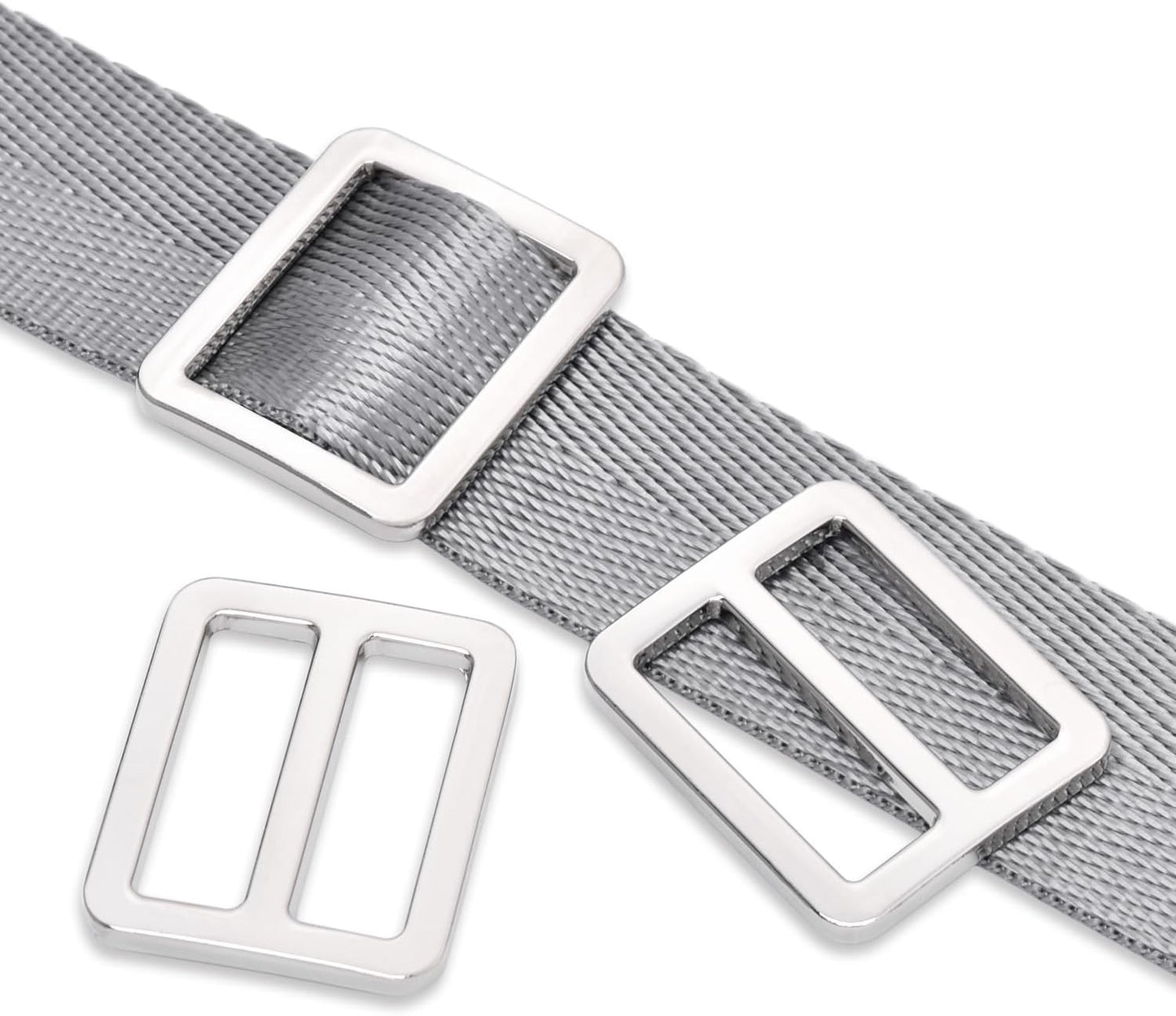 CooBigo 24Pcs 1" Adjustable Buckles Metal Slider Buckles Tri-Glide Slide Strap Adjuster for Shoulder Bag V1258-DP02-E-48