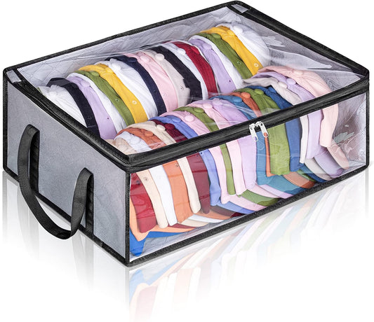 Hat Storage for Baseball Caps, Large Holds up to 40 Caps Wide Hat Organizer for Closet Snapback Holder, Grey V1258-DP02-E-481
