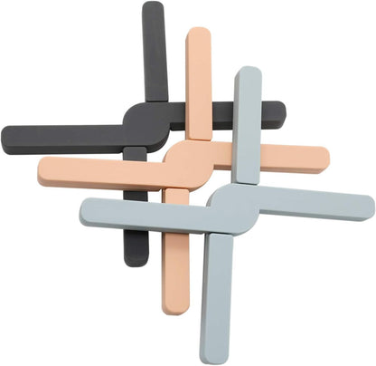 3 Pack Heat-Resistant Foldable Silicone Trivets,Folding Trivet for Hot Pots and V1258-DP02-E-484