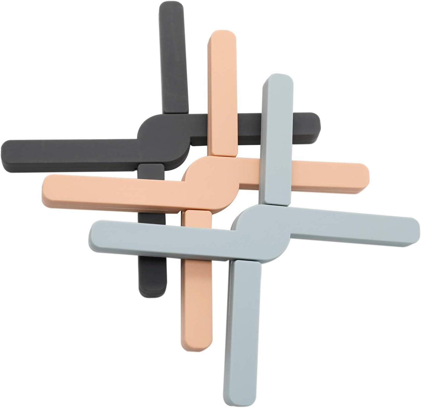 3 Pack Heat-Resistant Foldable Silicone Trivets,Folding Trivet for Hot Pots and V1258-DP02-E-484