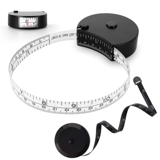 Upgraded Body Tape Measure for Weight Loss, Fitness, Bodybuilding, Mcle Gain. Lock Pin, Retractable Button, V1258-DP02-E-487