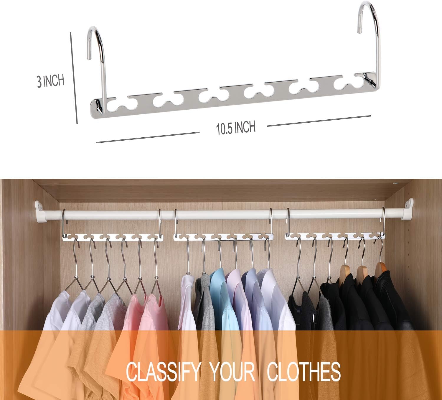Space Saving Hangers Metal Hanger Magic Cascading Hanger Closet Clothes Organizer(4 Pack) V1258-DP02-E-488