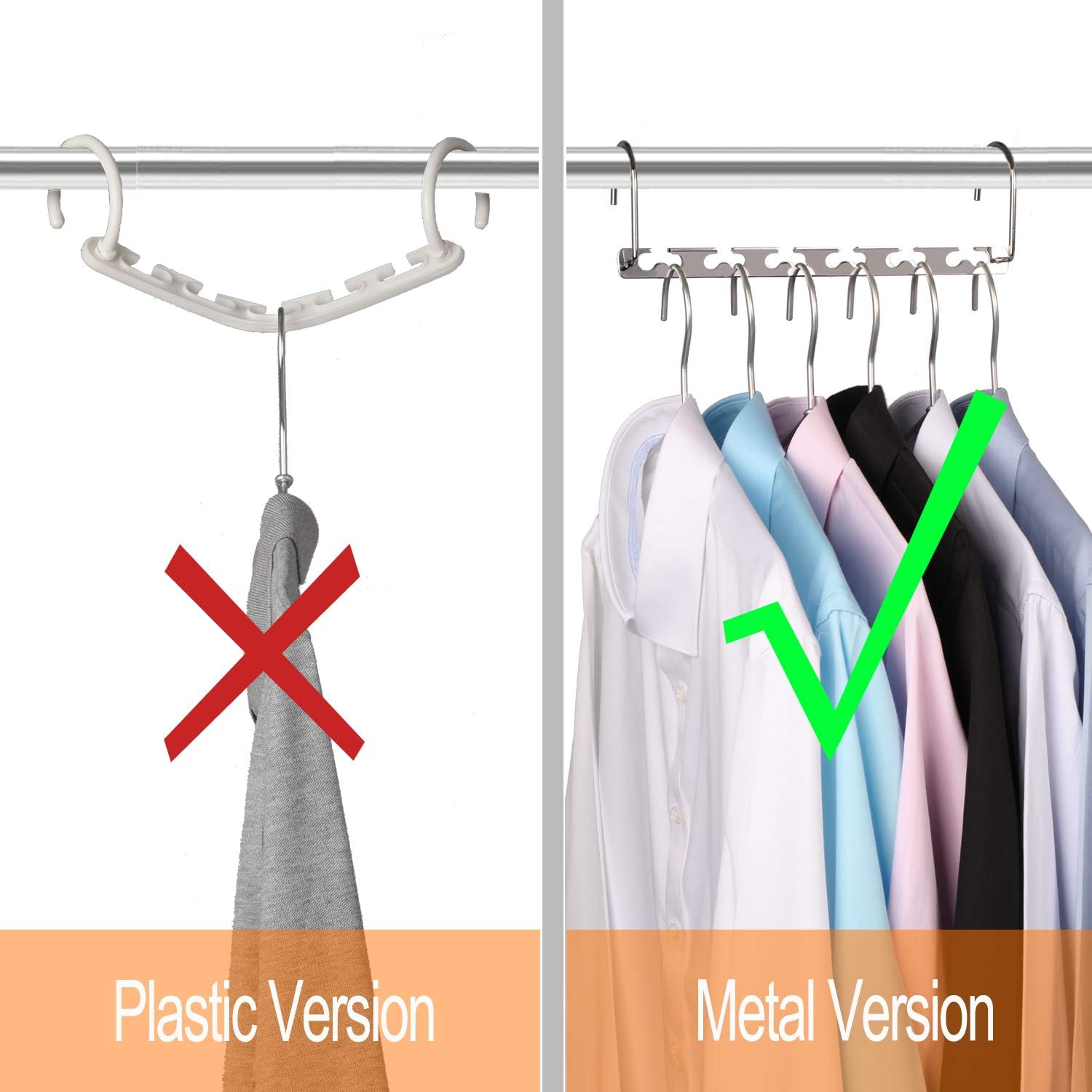 Space Saving Hangers Metal Hanger Magic Cascading Hanger Closet Clothes Organizer(4 Pack) V1258-DP02-E-488