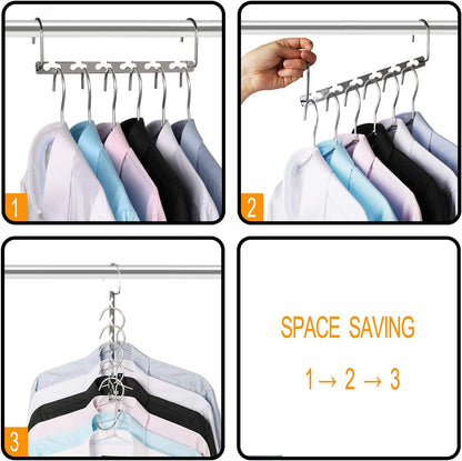 Space Saving Hangers Metal Hanger Magic Cascading Hanger Closet Clothes Organizer(4 Pack) V1258-DP02-E-488