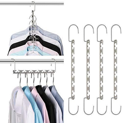 Space Saving Hangers Metal Hanger Magic Cascading Hanger Closet Clothes Organizer(4 Pack) V1258-DP02-E-488