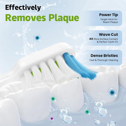 Replacement Brh Heads Compatible with Philips SoniCare Electric Toothbrhes, Dupont Bristles for Effective V1258-DP02-E-490