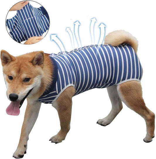 Dog Recovery Suit for Abdominal Wounds, Breathable Dog Surgery Recovery Suit for Dogs, E-Collar Alternative V1258-DP02-E-492