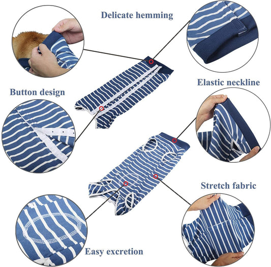 Dog Recovery Suit for Abdominal Wounds, Breathable Dog Surgery Recovery Suit for Dogs, E-Collar Alternative V1258-DP02-E-492