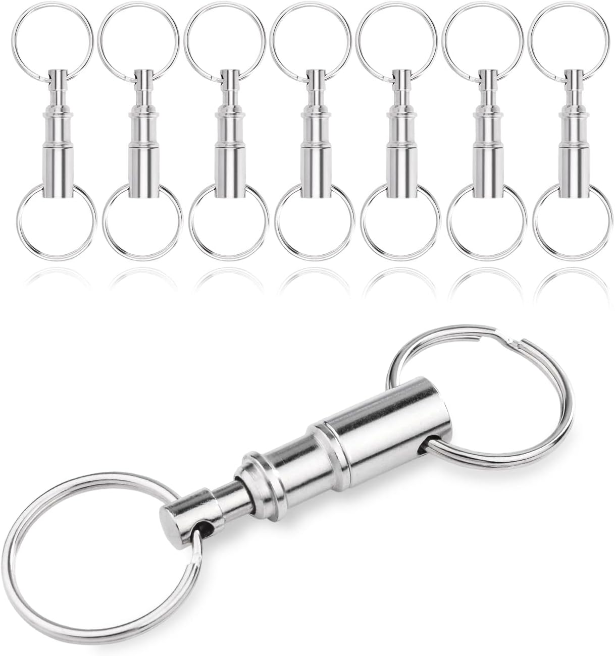 CooBigo 8 Pack Detachable Keychain Quick Release Key Chain, Pull Apart Key Chain for Outdoor Active Backpack V1258-DP02-E-5