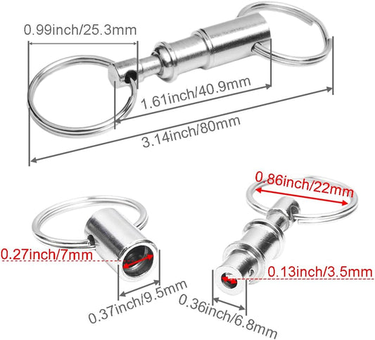 CooBigo 8 Pack Detachable Keychain Quick Release Key Chain, Pull Apart Key Chain for Outdoor Active Backpack V1258-DP02-E-5