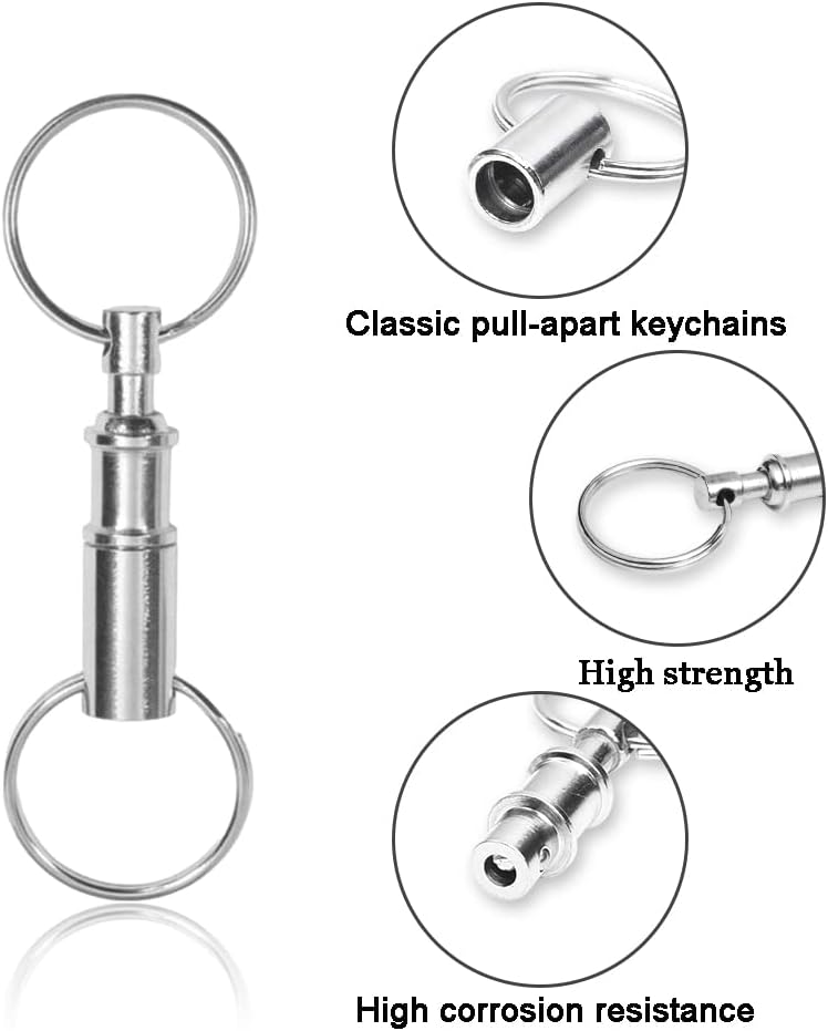 CooBigo 8 Pack Detachable Keychain Quick Release Key Chain, Pull Apart Key Chain for Outdoor Active Backpack V1258-DP02-E-5