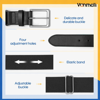 Baseball Belt Softball Belt Adjtable, Elastic Baseball Uniform Belt Youth and Adult Sizes V1258-DP02-E-505