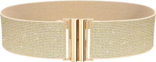 Wide Elastic Stretchy Belts for Women, Trimmer Stretch Waistband Retro Waist Belt for Dresses V1258-DP02-E-518