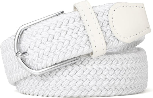 Women Braided Stretch Belts Elastic Canvas Woven Belts For Jeans Pants V1258-DP02-E-519
