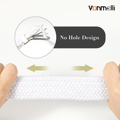 Women Braided Stretch Belts Elastic Canvas Woven Belts For Jeans Pants V1258-DP02-E-519