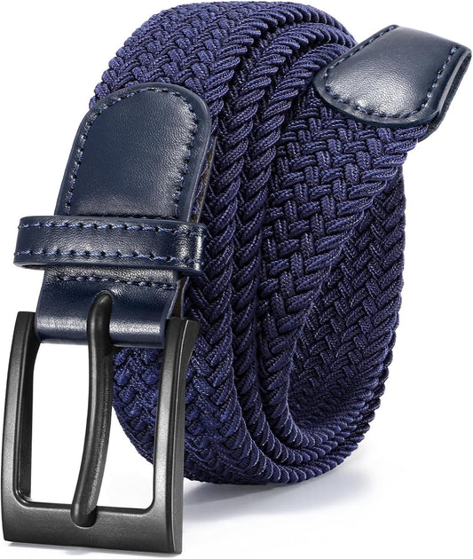 Braided Stretch Golf Belt for Men, No Metal TSA Elastic Stretch Braided Belt Men V1258-DP02-E-521