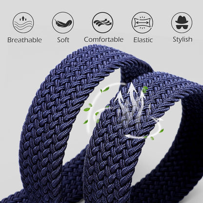 Braided Stretch Golf Belt for Men, No Metal TSA Elastic Stretch Braided Belt Men V1258-DP02-E-521