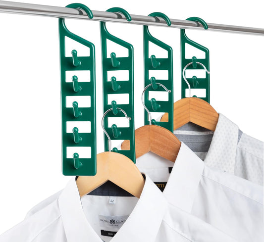 Space Saving Hangers for Clothes - 4 in Pack, Heavy Duty Plastic, Multi Closet Space Savers for Shirts, V1258-DP02-E-532