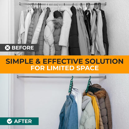 Space Saving Hangers for Clothes - 4 in Pack, Heavy Duty Plastic, Multi Closet Space Savers for Shirts, V1258-DP02-E-532