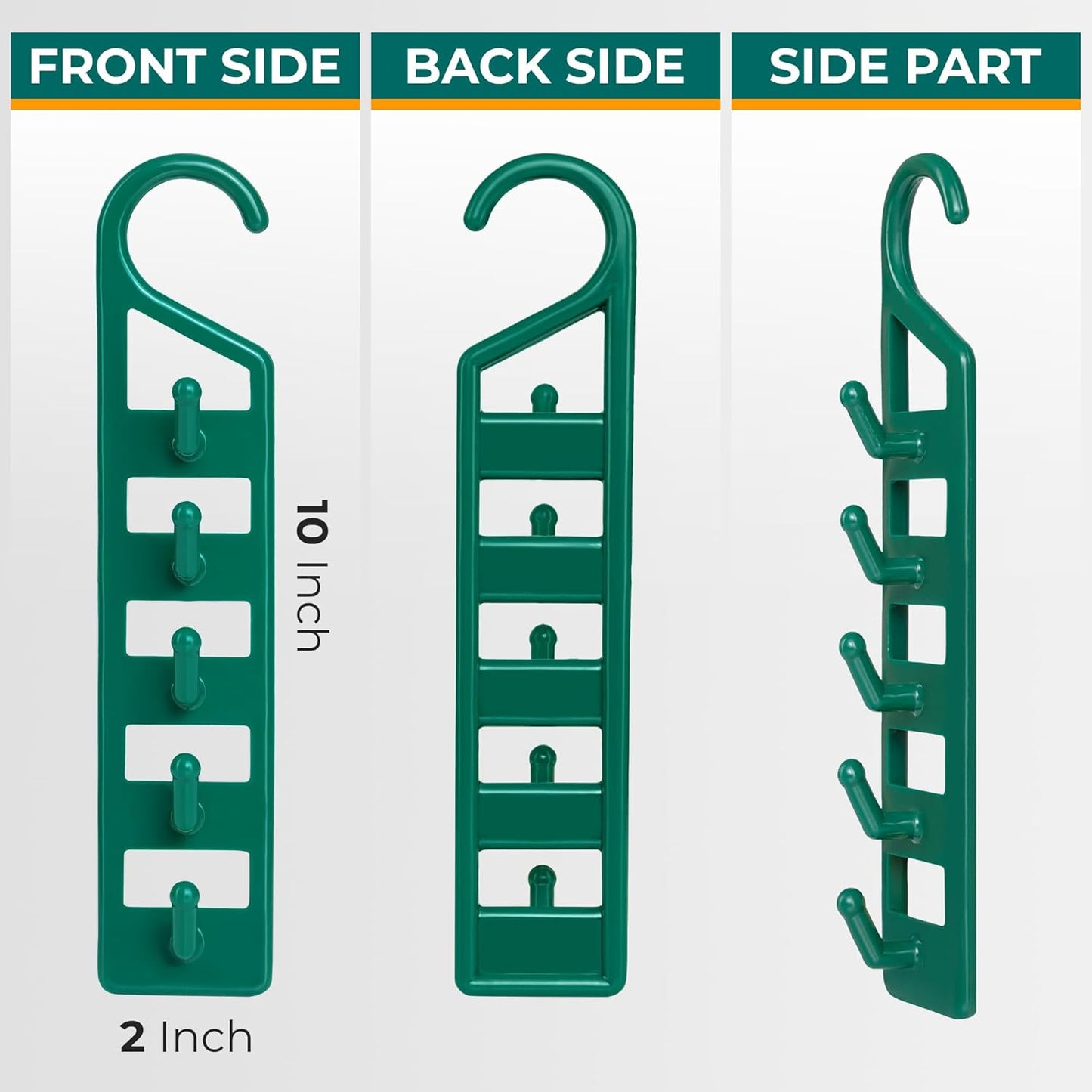 Space Saving Hangers for Clothes - 4 in Pack, Heavy Duty Plastic, Multi Closet Space Savers for Shirts, V1258-DP02-E-532