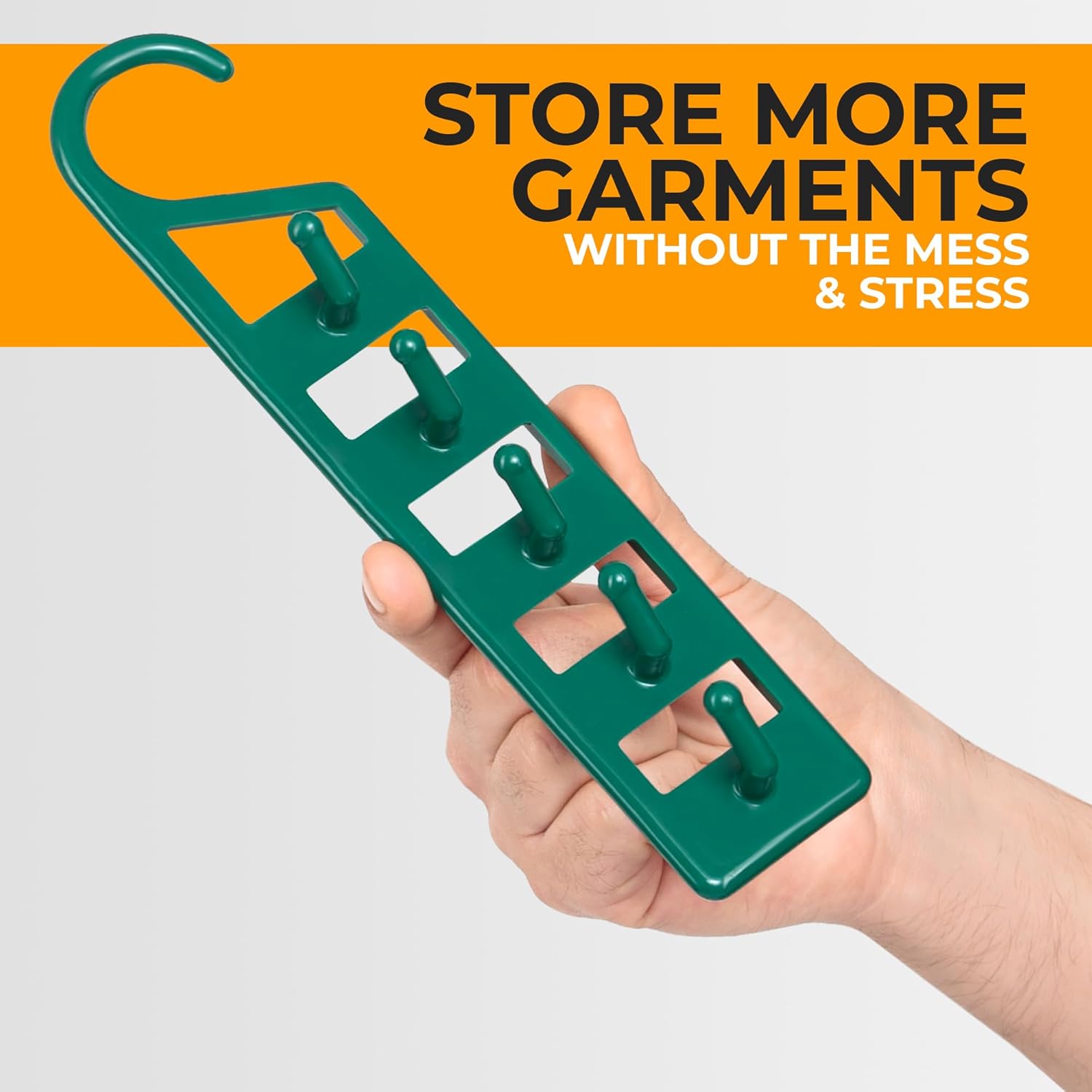 Space Saving Hangers for Clothes - 4 in Pack, Heavy Duty Plastic, Multi Closet Space Savers for Shirts, V1258-DP02-E-532